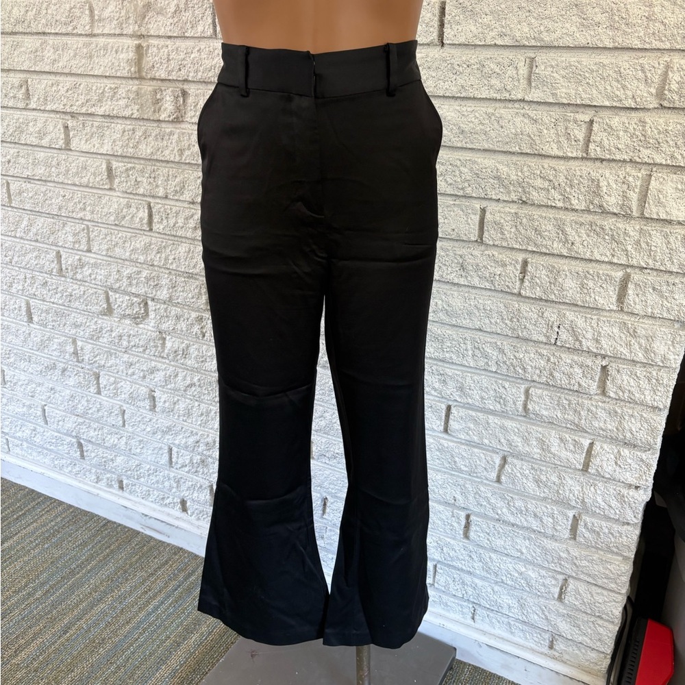 Frame Black Cropped Flared Pants